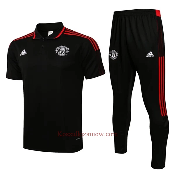 Manchester United Koszulka Polo Treningowa 2022-23 Czarny-Czerwony-Czarny