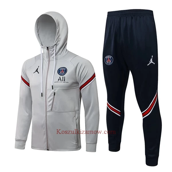 Paris Saint-Germain Kurtka Treningowa z Kapturem 2022-23 Jasnoszary