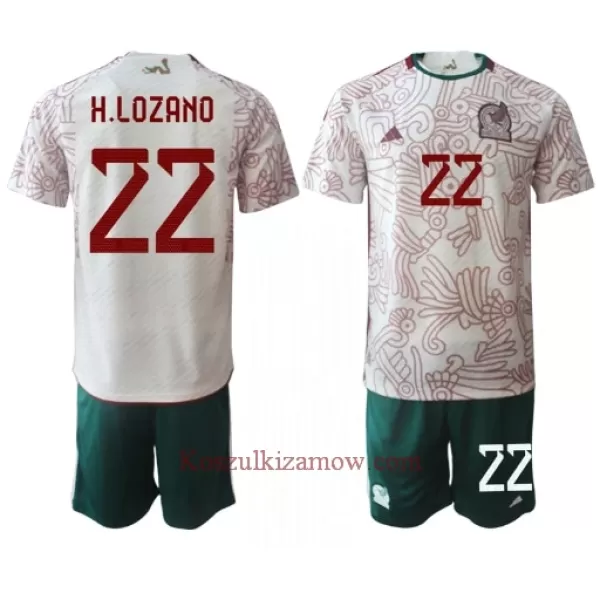 Koszulka Meksyk Hirving Lozano 22 MŚ 2022 Wyjazdowa Dziecięca