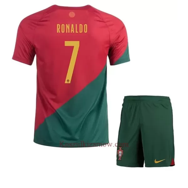 Koszulka Portugalia Cristiano Ronaldo 7 MŚ 2022 Domowa Dziecięca