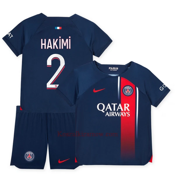 Koszulka Paris Saint-Germain Hakimi 2 23/24 Domowa Dziecięca