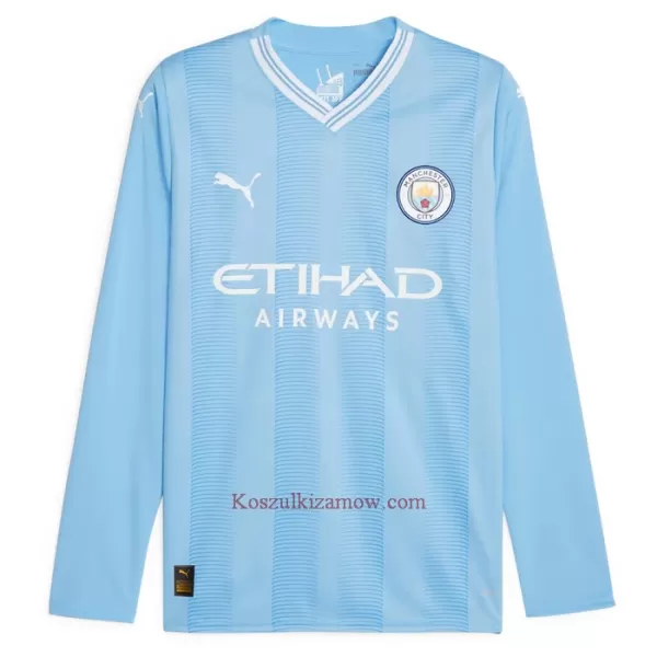 Koszulka Manchester City Champions of Europe 23/24 Domowa Długi Rękaw