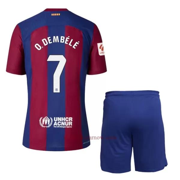 Koszulka FC Barcelona O. Dembele 7 23/24 Domowa Dziecięca