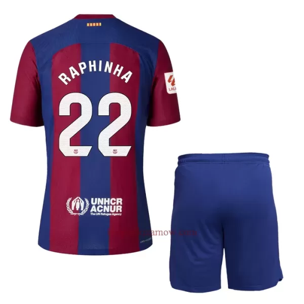 Koszulka FC Barcelona Raphinha 22 23/24 Domowa Dziecięca