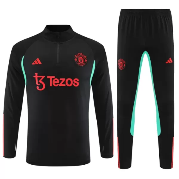 Manchester United Zestaw Bluzy Treningowej 23/24 Czarny