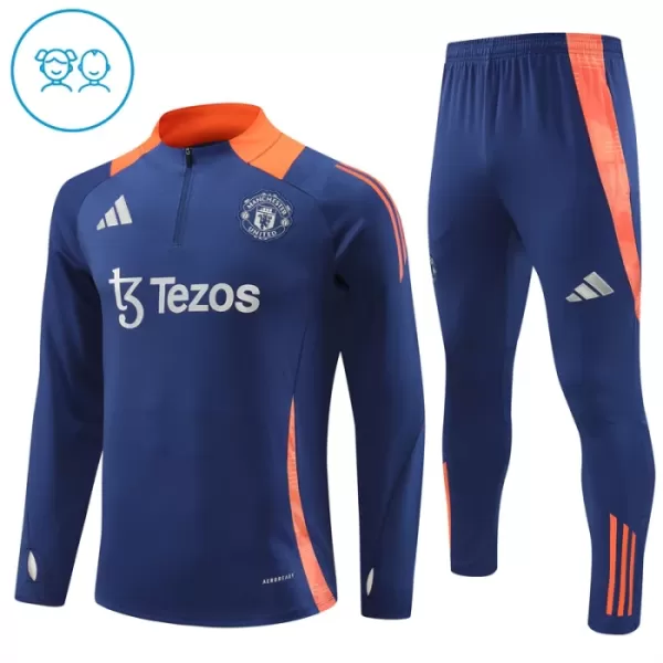 Manchester United Zestaw Bluzy Treningowej 24/25 Marynarka-Wojenna Dziecięca